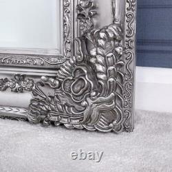Extra Large Antique Silver Mirror Heavily Ornate Full Length Wall 200cm x 100cm