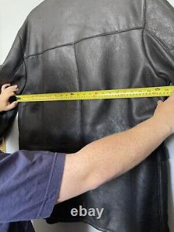 Extra Large Black Leather Full Length Sheepskin Coat Stunning Quality Worn Twice