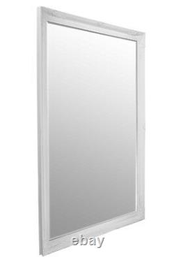 Extra Large Classic Ornate Full Length White Wall Mounted Wood Mirror 6Ft7x4Ft7