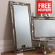 Extra Large Decorative Silver Full Length Leaner Wall Floor Mirror 170cm X 84cm