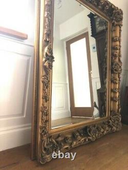 Extra Large Full Length Antique Gold Leaner Floor Mirror