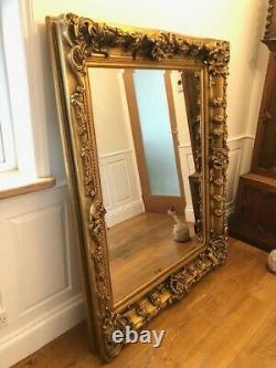 Extra Large Full Length Antique Gold Leaner Floor Mirror