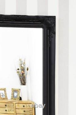 Extra Large Full Length Black Wall Painted Wood Mirror Antique 5Ft6 X 1Ft6