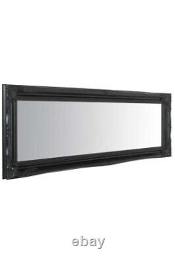 Extra Large Full Length Black Wall Wood Mirror Antique 4Ft6 X 1Ft6 135 X 45cm