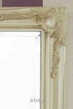 Extra Large Full Length Classic Ornate Ivory Mirror 6Ft7 X 4Ft7 201cm X 140cm