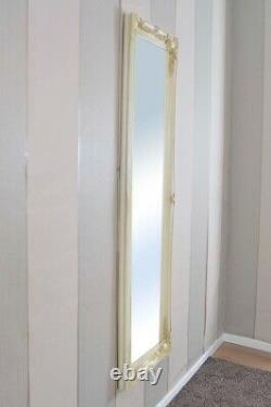 Extra Large Full Length Cream Floor standing Mirror Antique 5Ft6x1Ft6 167 x 46cm