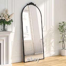 Extra Large Full Length Floral Chic Leaner Wall Floor Window Arched Mirror 180CM