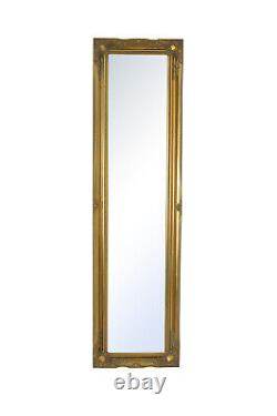 Extra Large Full Length Gold Wall Painted Wood Mirror Antique 5Ft6 X 1Ft6