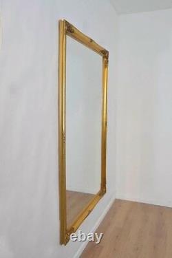 Extra Large Full Length Gold Wall Painted Wood Mirror Antique 5Ft6 X 3Ft6
