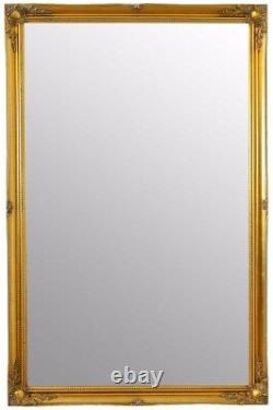 Extra Large Full Length Gold Wall Painted Wood Mirror Antique 5Ft6 X 3Ft6