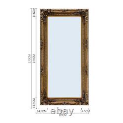 Extra Large Full length Mirror Long Wall Leaner Gold Antique Wooden 173cm/185cm