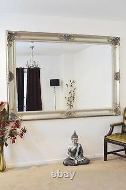 Extra Large Full length Silver Decorative Ornate Wall Mirror 213 x 152cm