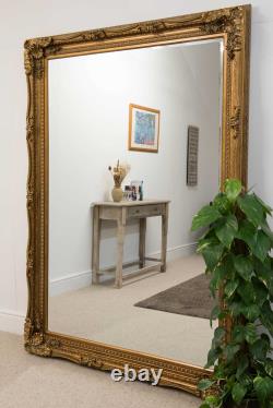 Extra Large Gold Antique Full Length Leaner Wall Mirror 208cm x 148cm