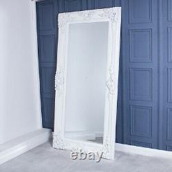 Extra Large Matt White Mirror Ornate Heavily Full Length Wall 200cm x 100cm