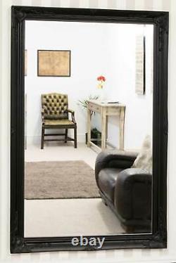 Extra Large Mirror Antique Black Full Length Long Wall Wood 170cm X 109cm