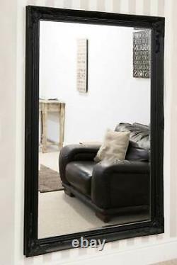 Extra Large Mirror Antique Black Full Length Long Wall Wood 170cm X 109cm