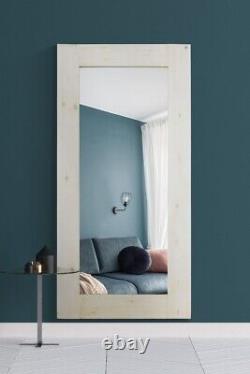 Extra Large Mirror Full length Natural White Solid Wood Wall 179cm X 87cm