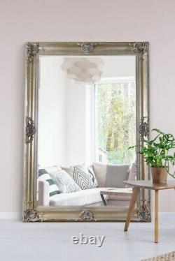 Extra Large Mirror Full length Silver Decorative Ornate Wall 213 x 152cm