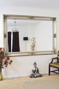 Extra Large Mirror Full length Silver Decorative Ornate Wall 213 x 152cm