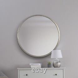 Extra Large Mirror Silver Circular Round Bevelled Wall 2ft7 x 2ft7 80cm X 80cm