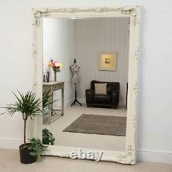 Extra Large Mirror Wall Cream Antique Vintage Full Length 6ft7 x 4ft7 208 x 1