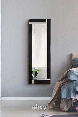 Extra Large Mirror Wall Full Length Silver Black All Glass 3Ft11x1Ft3 120 x 40cm