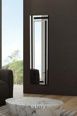 Extra Large Mirror Wall Full Length Silver Black All Glass 3Ft11x1Ft3 120 x 40cm