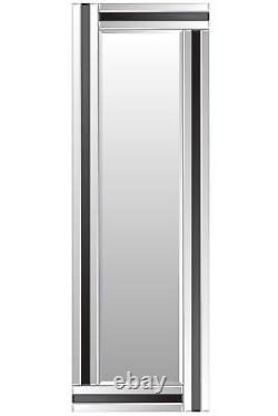 Extra Large Mirror Wall Full Length Silver Black All Glass 3Ft11x1Ft3 120 x 40cm