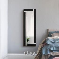 Extra Large Mirror Wall Full Length Silver Black All Glass 3Ft11x1Ft3 120 x 40cm