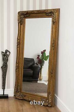 Extra Large Mirror Wall Gold Full Length Vintage Wood 5ft9 x 2ft10 175cm x 84cm