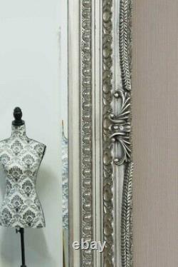 Extra Large Mirror Wall Silver Full Length Vintage Wood 5ft 9 x 2ft 11 175cm