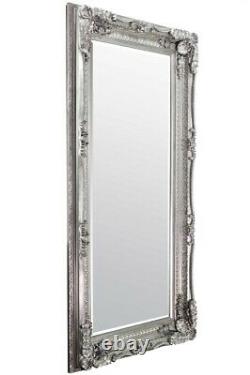 Extra Large Mirror Wall Silver Full Length Vintage Wood 5ft 9 x 2ft 11 175cm
