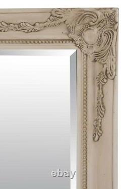 Extra Large Ornate Full Length Leaner Long Ivory Mirror 5Ft7 3Ft7 170cm X 109cm