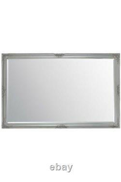Extra Large Silver Antique Full Length Wall Mirror 5Ft6 X 3Ft6 165.5cm X 105.5cm