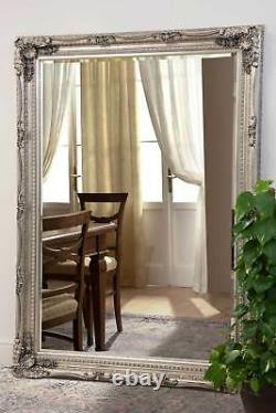 Extra Large Silver Antique Shabby Full length Chic Wall Mirror 154cm X 215cm