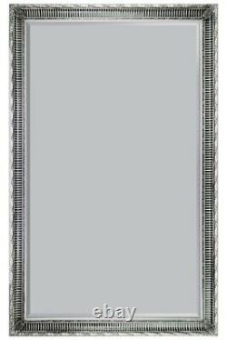 Extra Large Silver Antique Wall Mirror Full Length 5Ft7 X 3Ft7 172cm x 111cm