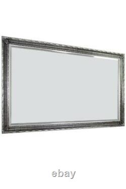 Extra Large Silver Antique Wall Mirror Full Length 5Ft7 X 3Ft7 172cm x 111cm