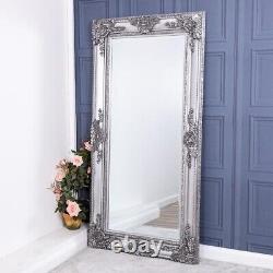 Extra Large Silver Mirror Heavily Ornate Full Length Wall Henley 200cm x 100cm