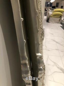Extra Large Very Ornate Full Length Antique Silver Mirror Wall Hung Or Floor