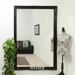 Extra Large Wall Mirror Black Antique Vintage Full Length 6Ft7x4Ft7 201 x 140cm
