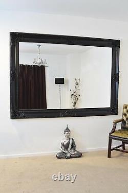 Extra Large Wall Mirror Black Decorative Antique Full Length 7ftx5ft 213x152cm