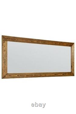 Extra Large Wall Mirror Brown Solid Wood Framed Full Length 172cm x 81cm