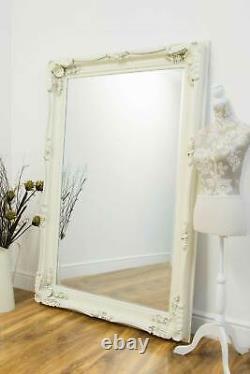 Extra Large Wall Mirror Cream Antique Vintage Full Length 5ft11 x 3ft11 179cm
