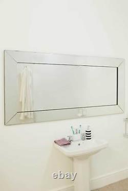 Extra Large Wall Mirror Full Length Silver Bathroom 5Ft9 X 2F9 174cm x 85cm