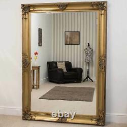 Extra Large Wall Mirror Gold Decorative Antique Full Length 7ftx5ft 213x152cm