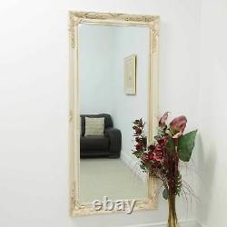 Extra Large Wall Mirror Ivory Antique Vintage Full Length 5Ft7 X 2Ft7 170cmx79cm