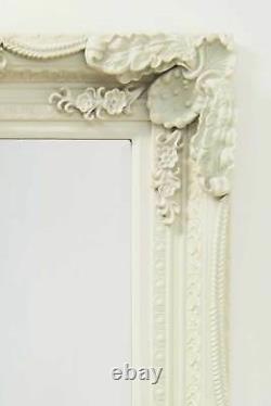Extra Large Wall Mirror Ivory Full Length Vintage Wood 6Ft X 3Ft 183cm x 91cm