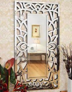 Extra Large Wall Mirror Modern All Glass Full Length 4Ft10 X 2Ft5 150 X 75cm