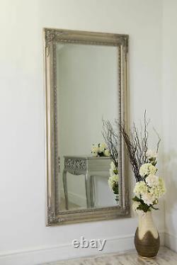 Extra Large Wall Mirror Silver Antique Vintage Full Length 5Ft10x2Ft10 178x87cm