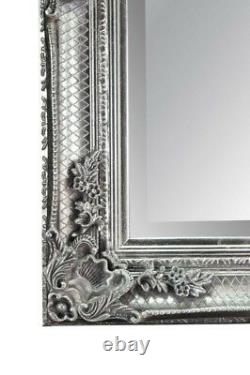 Extra Large Wall Mirror Silver Antique Wood Full Length 5Ft5 X 2Ft7 168cm X 78cm